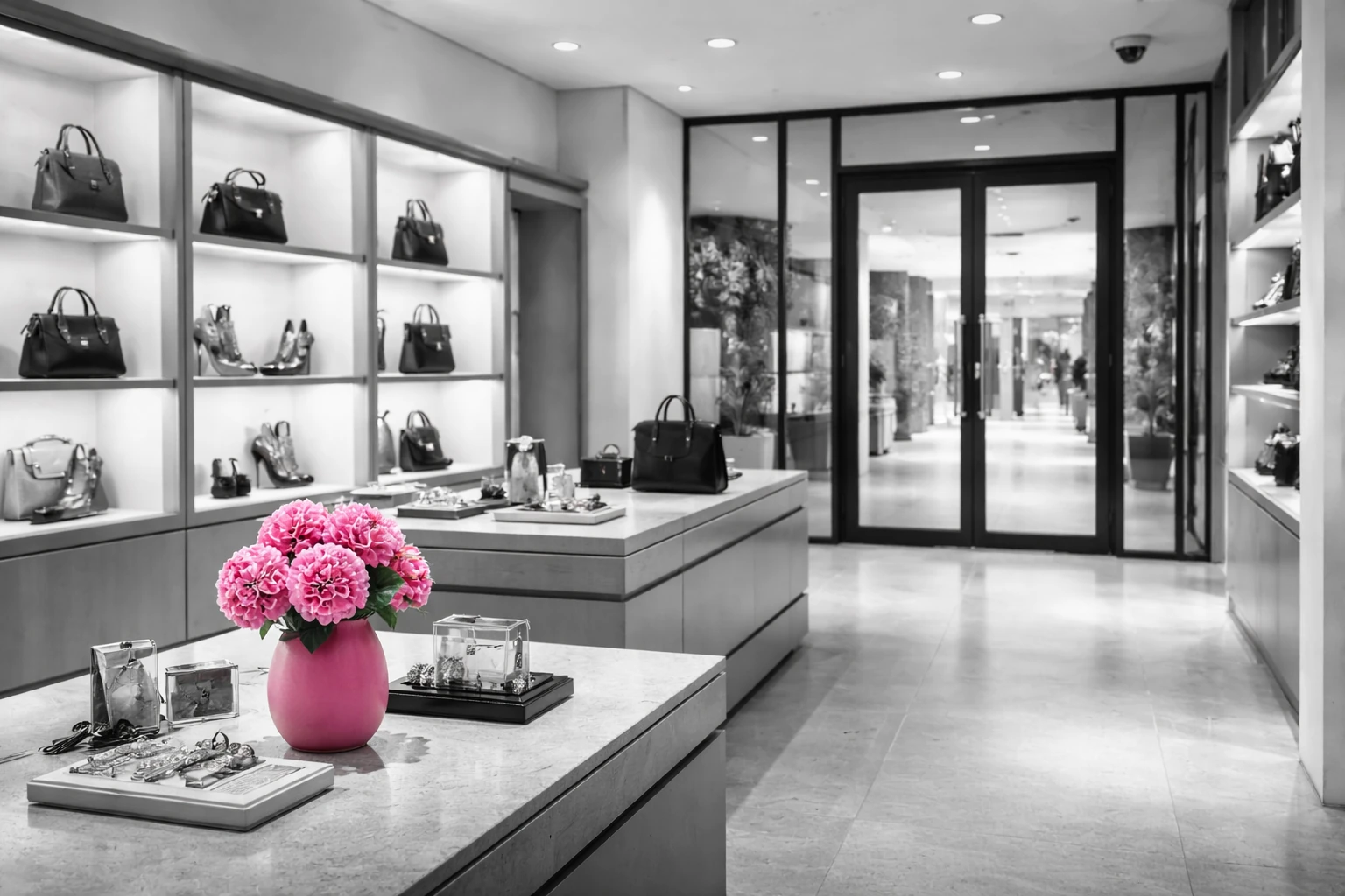 Intérieur de boutique, illustration des locaux à assurer