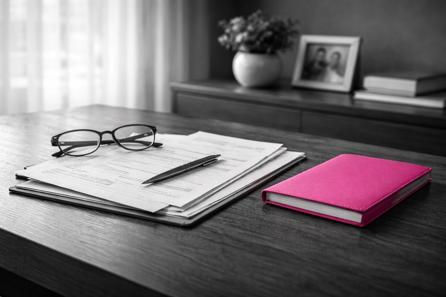 Bureau organisé et documents, illustration de la protection du dirigeant